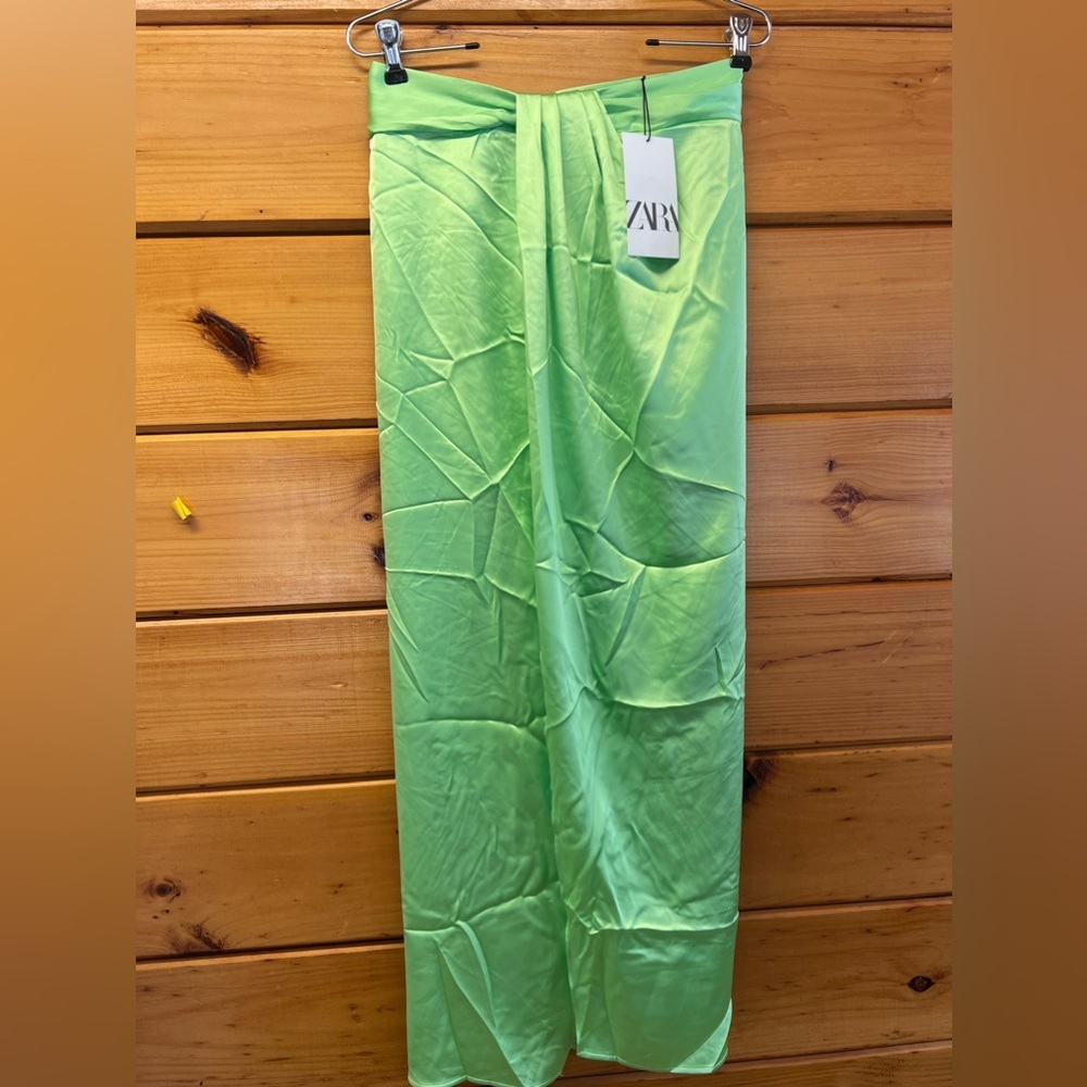 ZARA SATIN EFFECT MIDI SKIRT M - Picture 8 of 11